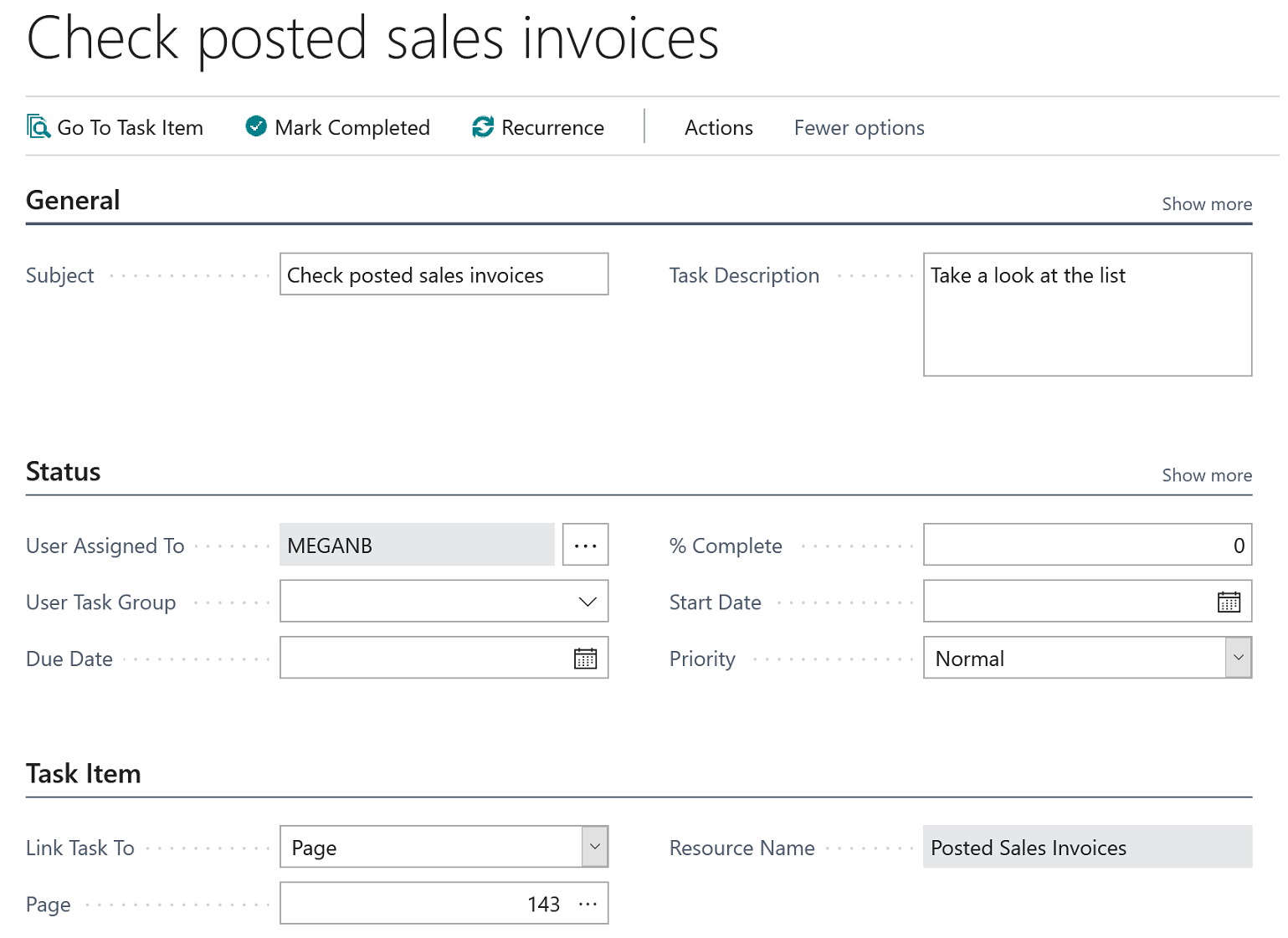 Przykład zadania użytkownika.